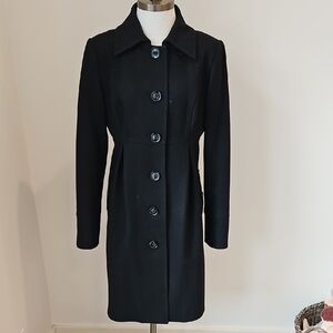 Elegant Black Women's Wool Coat
